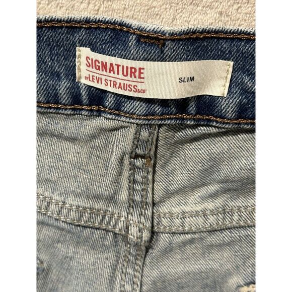 Signature Levi Strauss Mens Size 34x32 Slim Blue Denim Straight Stretch - Picture 6 of 16